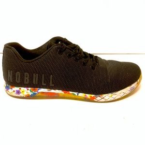 NOBULL Trainer Low Black Floral Workout Training Shoes Mens Size 9.5/ Womens 11
